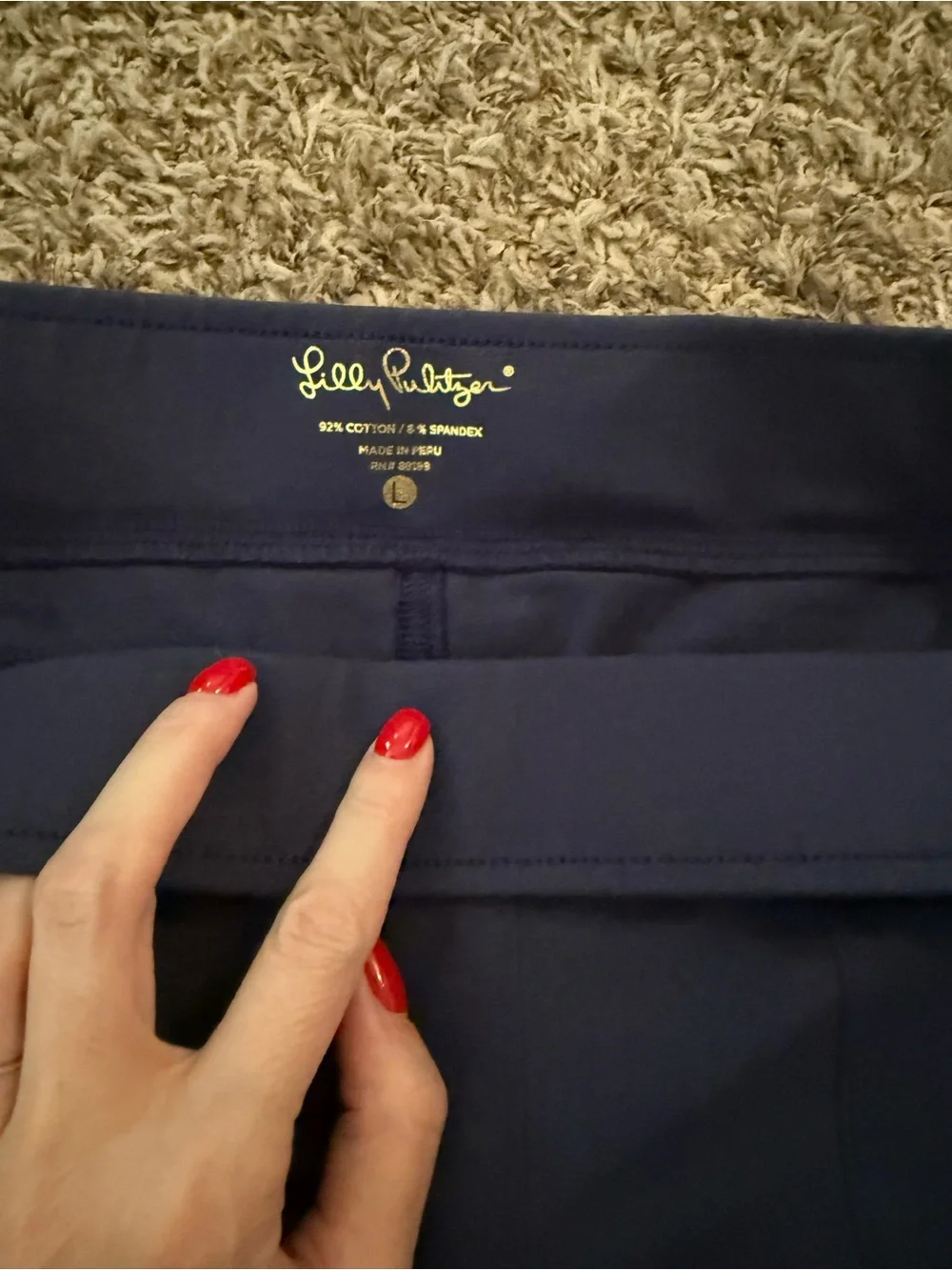 Lilly Pulitzer Navy Straight-Leg Women's Dress Pants Large - Picture 3 of 5
